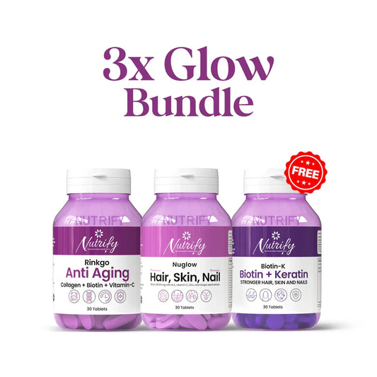 3X Glow Bundle (Rinkgo + Nuglow +  Biotin-K (FREE)