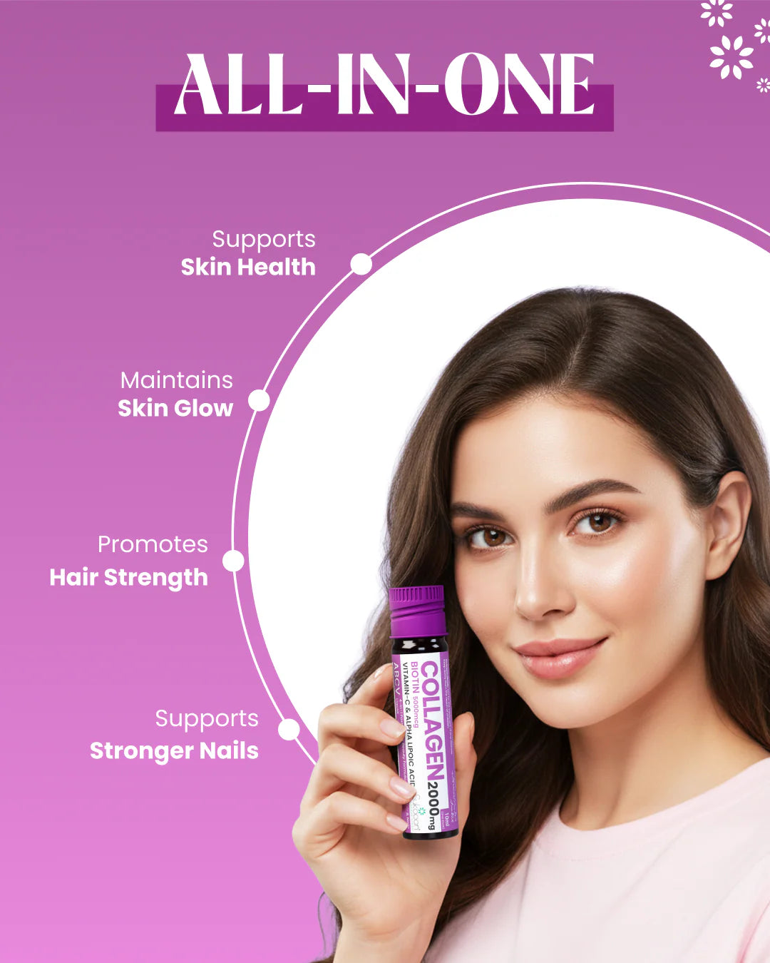 ABCV Collagen & Biotin Liquid Shot | Pack of 15 Vials
